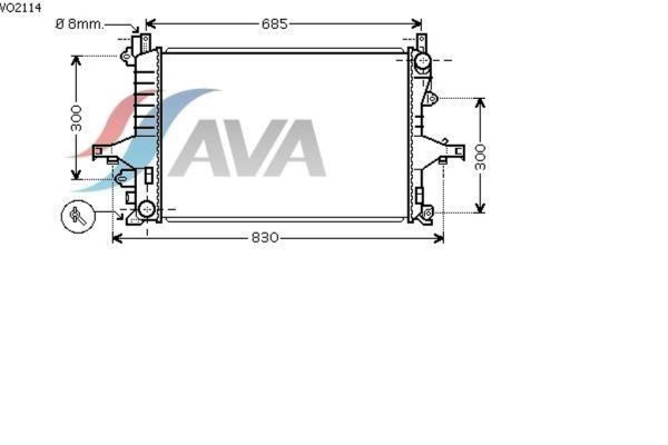 AVA COOLING SYSTEMS VO2114 радиатор охлаждения двигателя