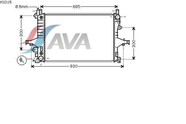 AVA COOLING SYSTEMS VO2115 радиатор охлаждения двигателя