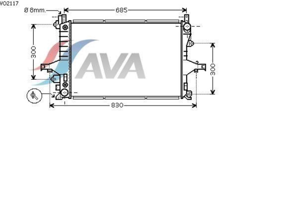 AVA COOLING SYSTEMS VO2117 радиатор охлаждения двигателя