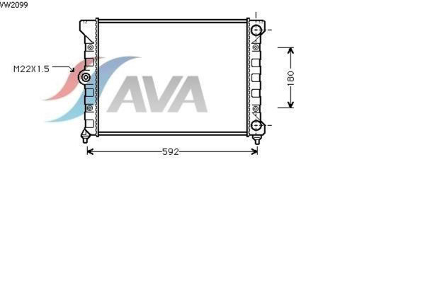 AVA COOLING SYSTEMS VW2099 радиатор охлаждения двигателя