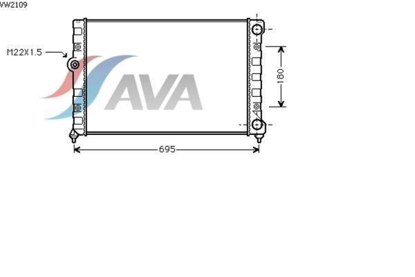 AVA COOLING SYSTEMS VW2109 радиатор охлаждения двигателя