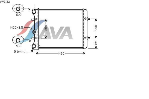 AVA COOLING SYSTEMS VW2152 радиатор охлаждения двигателя