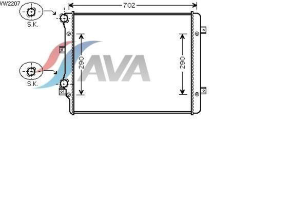 AVA COOLING SYSTEMS VW2207 радиатор охлаждения двигателя