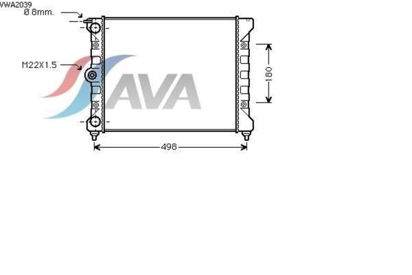 AVA COOLING SYSTEMS VWA2039 радиатор охлаждения двигателя