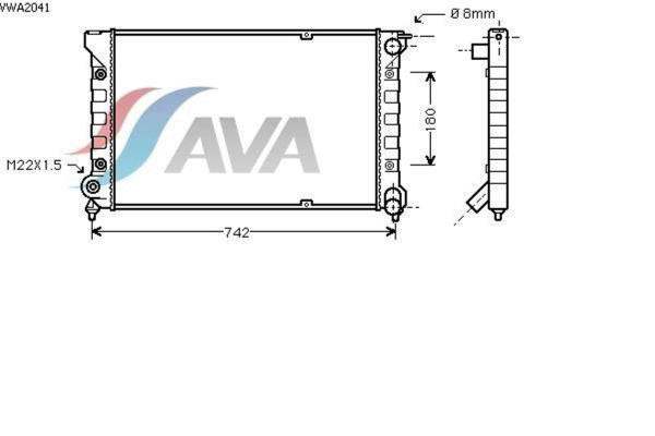 AVA COOLING SYSTEMS VWA2041 радиатор охлаждения двигателя