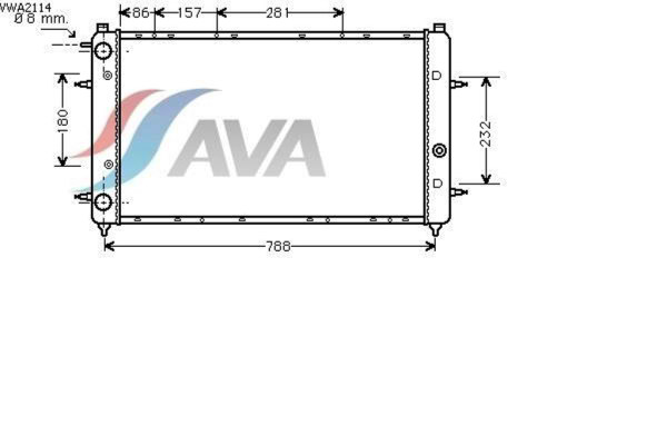AVA COOLING SYSTEMS VWA2114 радиатор охлаждения двигателя
