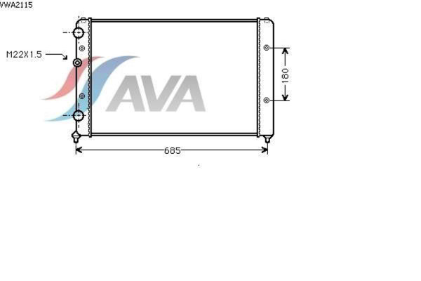 AVA COOLING SYSTEMS VWA2115 радиатор охлаждения двигателя