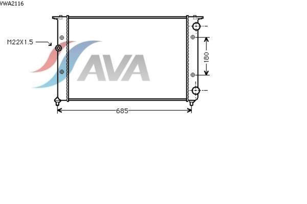 AVA COOLING SYSTEMS VWA2116 радиатор охлаждения двигателя