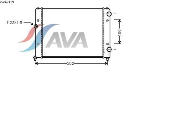 AVA COOLING SYSTEMS VWA2119 радиатор охлаждения двигателя