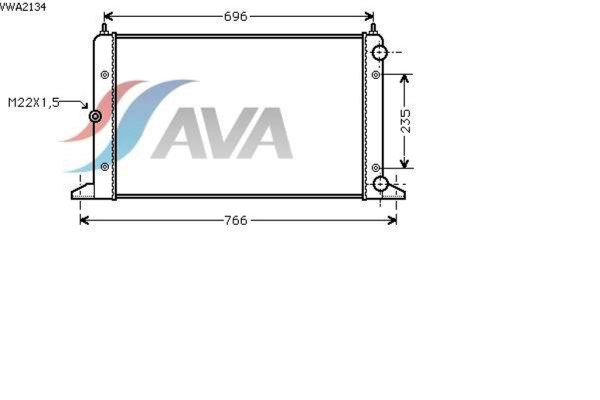 AVA COOLING SYSTEMS VWA2134 радиатор охлаждения двигателя