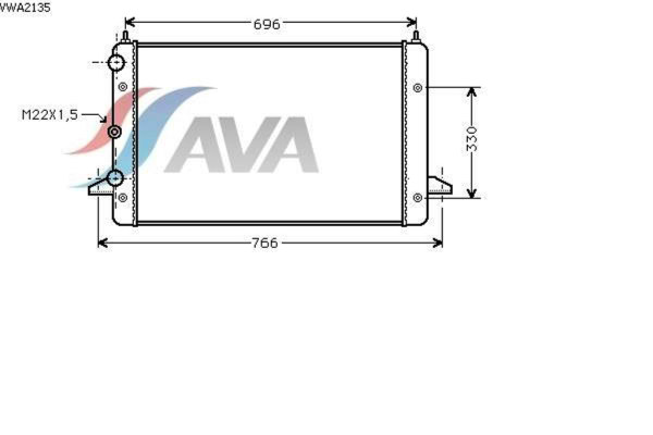 AVA COOLING SYSTEMS VWA2135 радиатор охлаждения двигателя