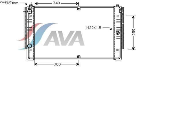 AVA COOLING SYSTEMS VWA2149 радиатор охлаждения двигателя