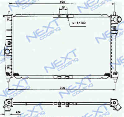 Next Cooling NC01022008M радиатор охлаждения двигателя