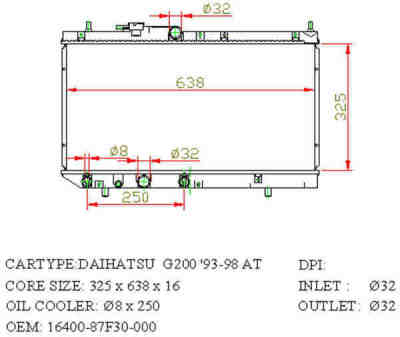 SAT DA0002 радиатор охлаждения двигателя