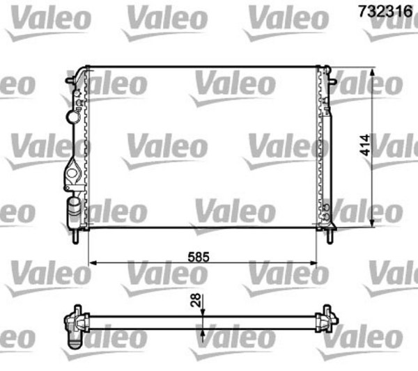 VALEO 732316 радиатор охлаждения двигателя